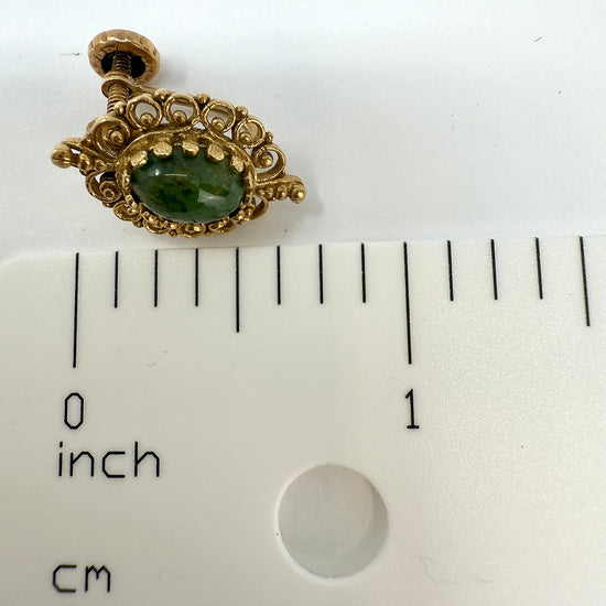 14K Gold Earrings with Jade