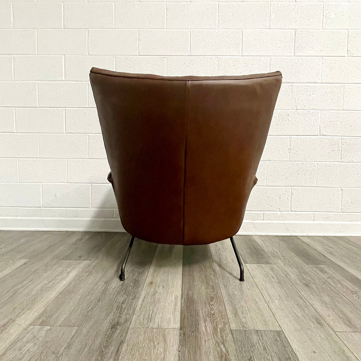 Room & Board Cognac  Leather Lounge Chair with Ottoman