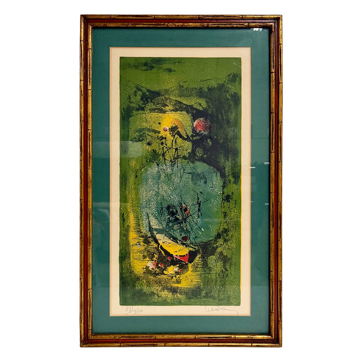 Framed Lithograph Abstract limited edition Print 171/260 Signed