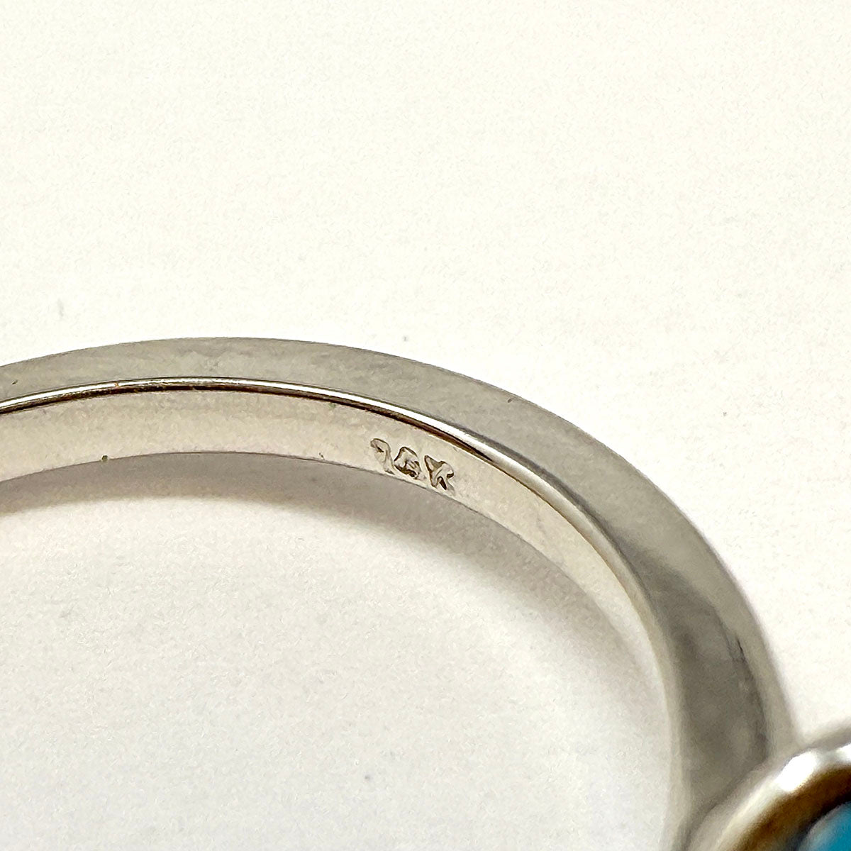 14K White Gold  Ring with Blue Topaz