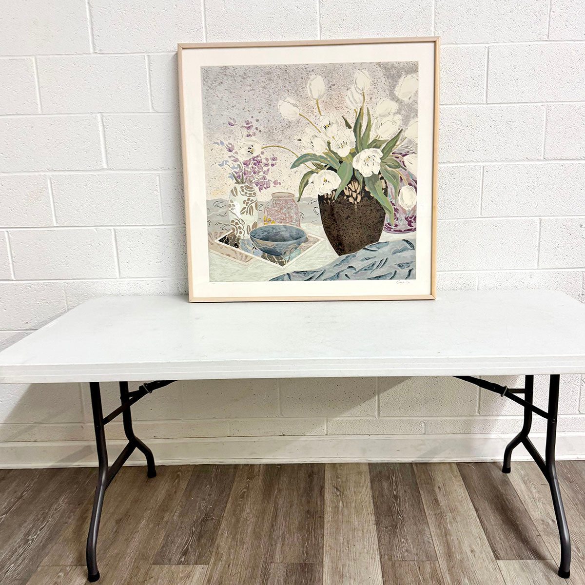 Framed Still life Serigraph Signed