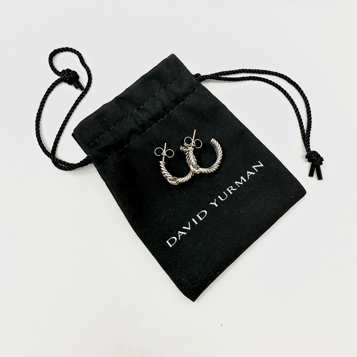 David Yurman Diamond Wellesley Hoop Earrings