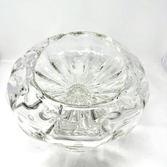 Oval Glass Bowl on a Pedestal