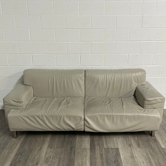 Cream Leather Sofa (2 available)