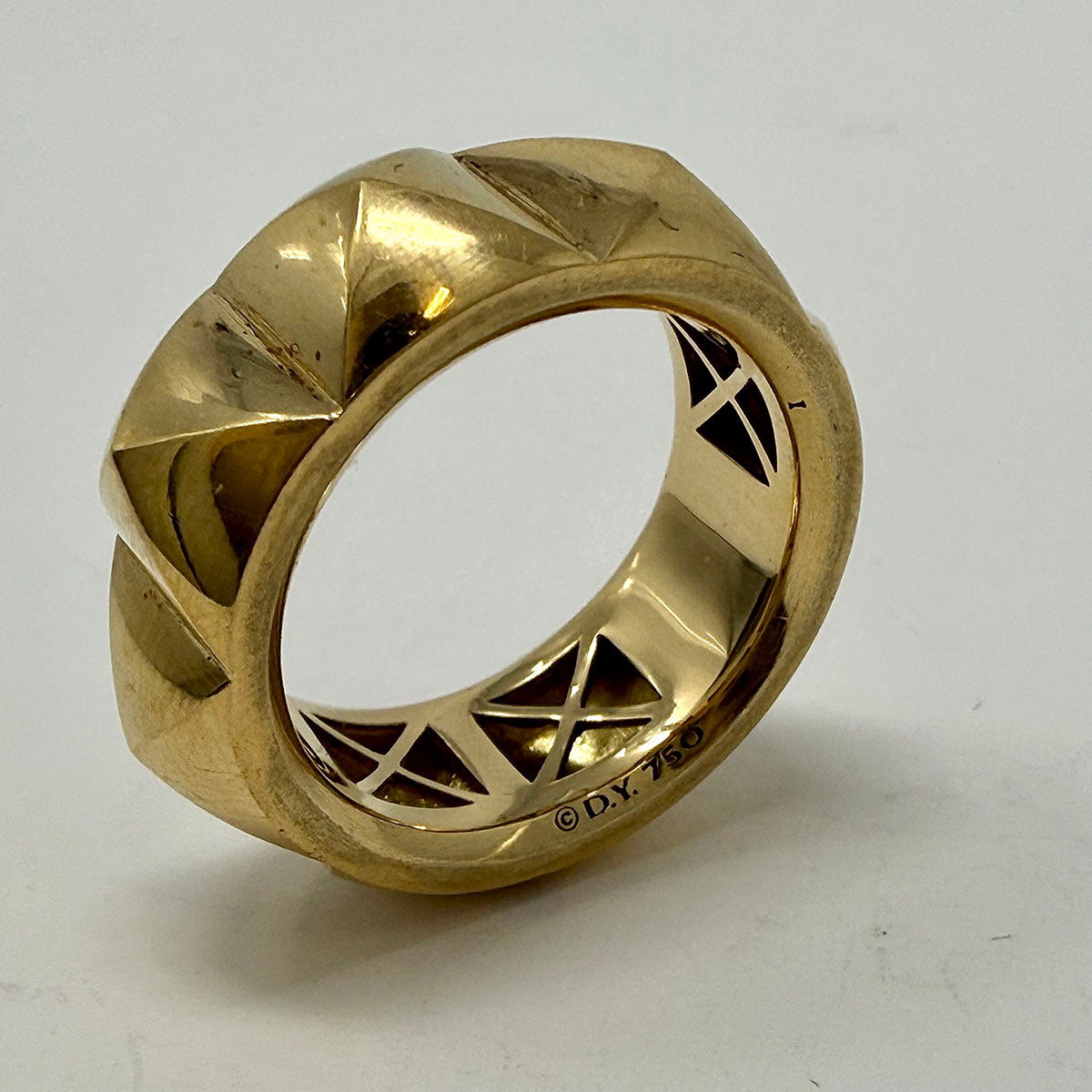 David Yurman 18K Gold Pyramid Ring