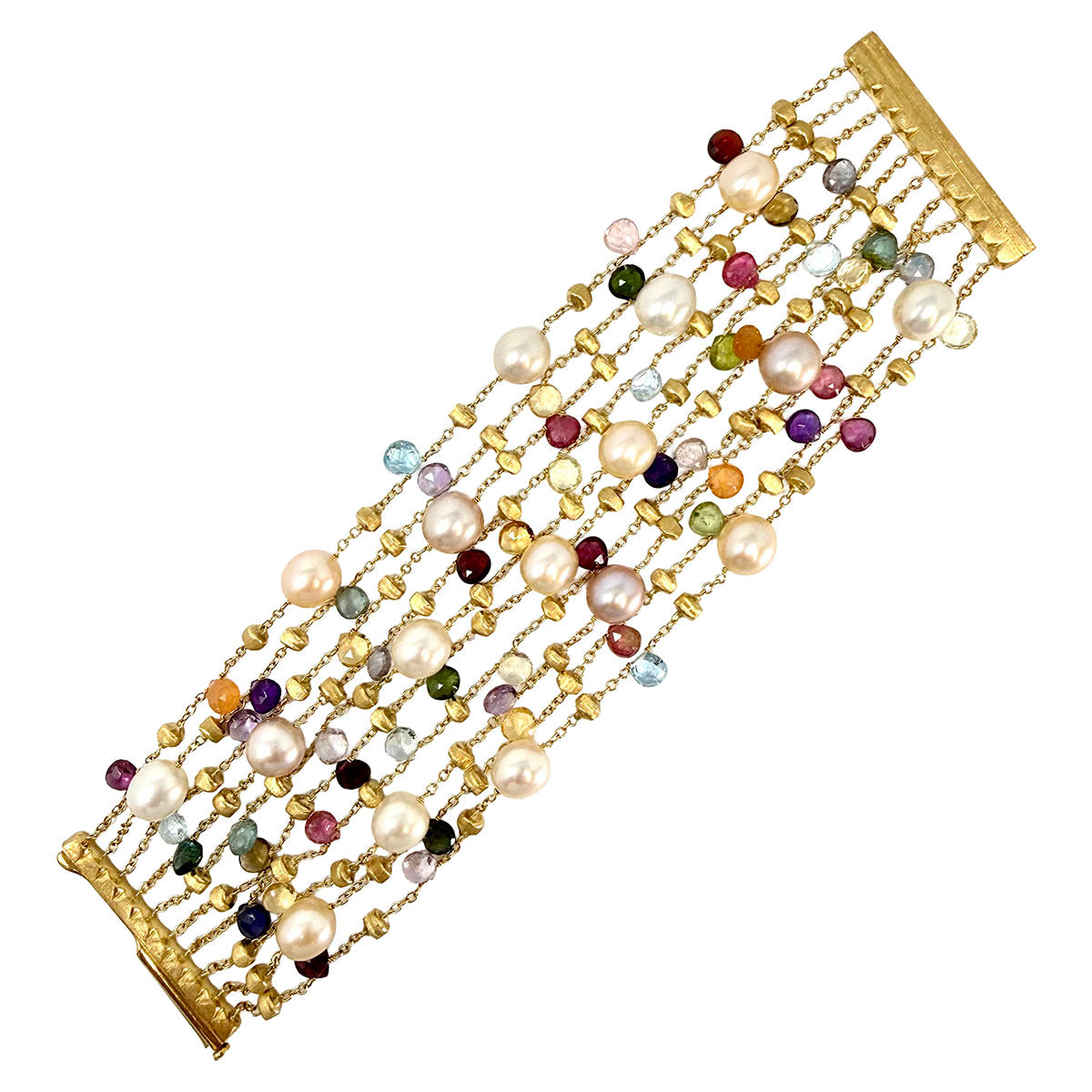 Marco Bicego 18K Gold Multistone Paradise 10 Row Bracelet