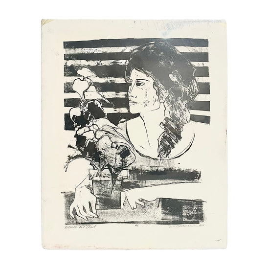 "Woman and Plant" Signed, Numbered 4/5 and Dated 1973