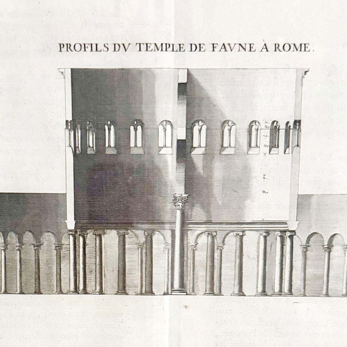 "Profile of the Temple of Faune, Rome" Print