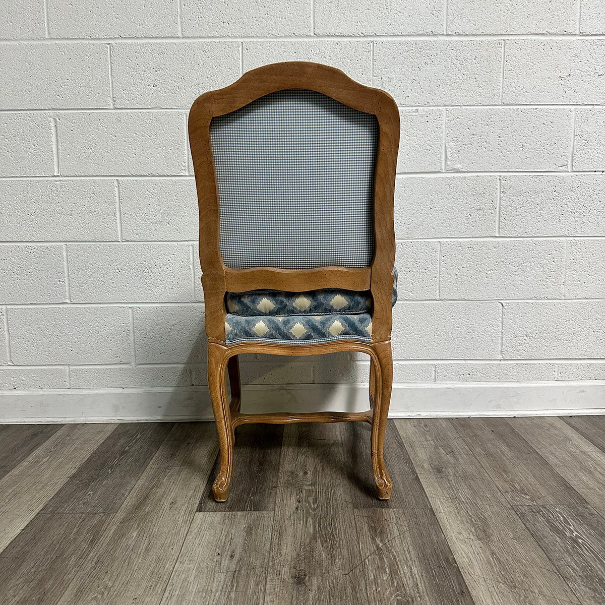 Blue Lattice Upholstered Chair
