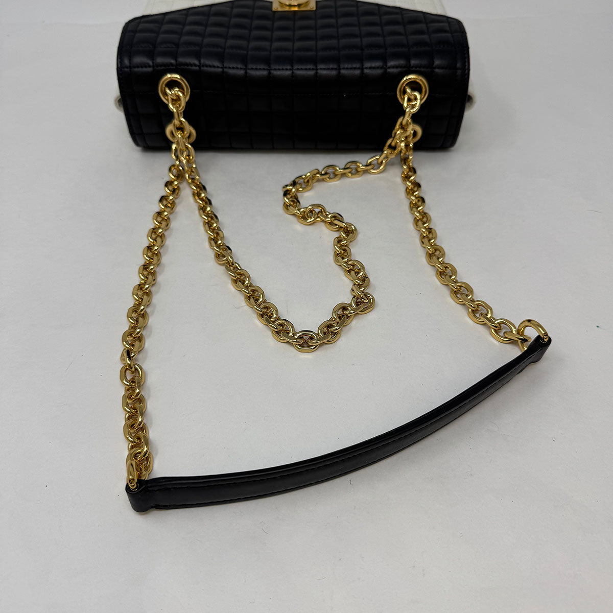 Celine Quilted C Bicolor Shoulder Bag
