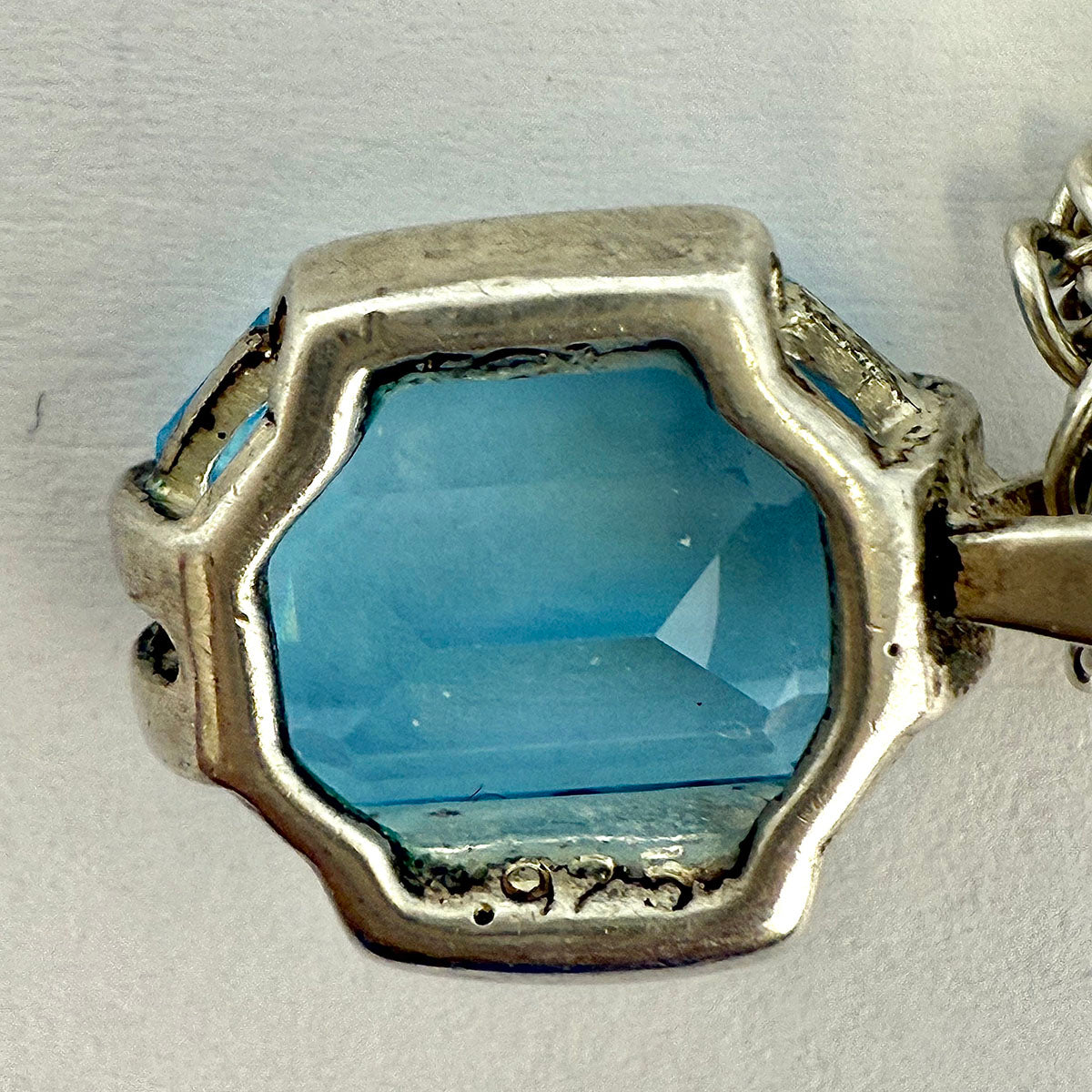 18" Sterling Silver Pendant Necklace with Topaz