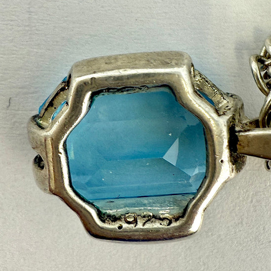 18" Sterling Silver Pendant Necklace with Topaz