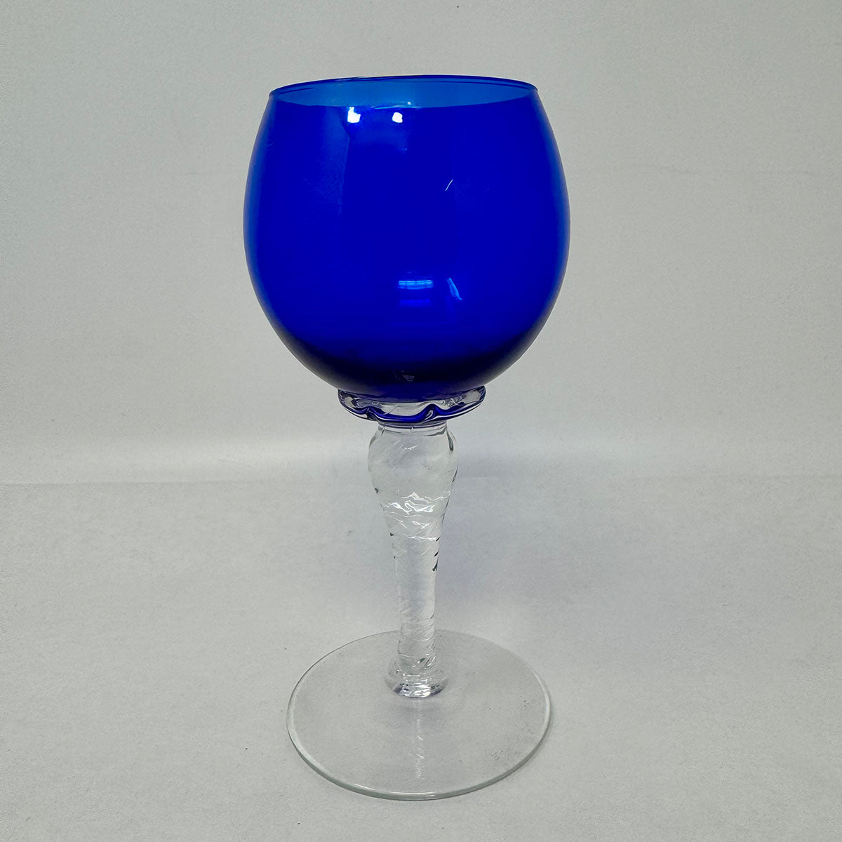 Set of 6 Cobalt Blue White Wine Glasses