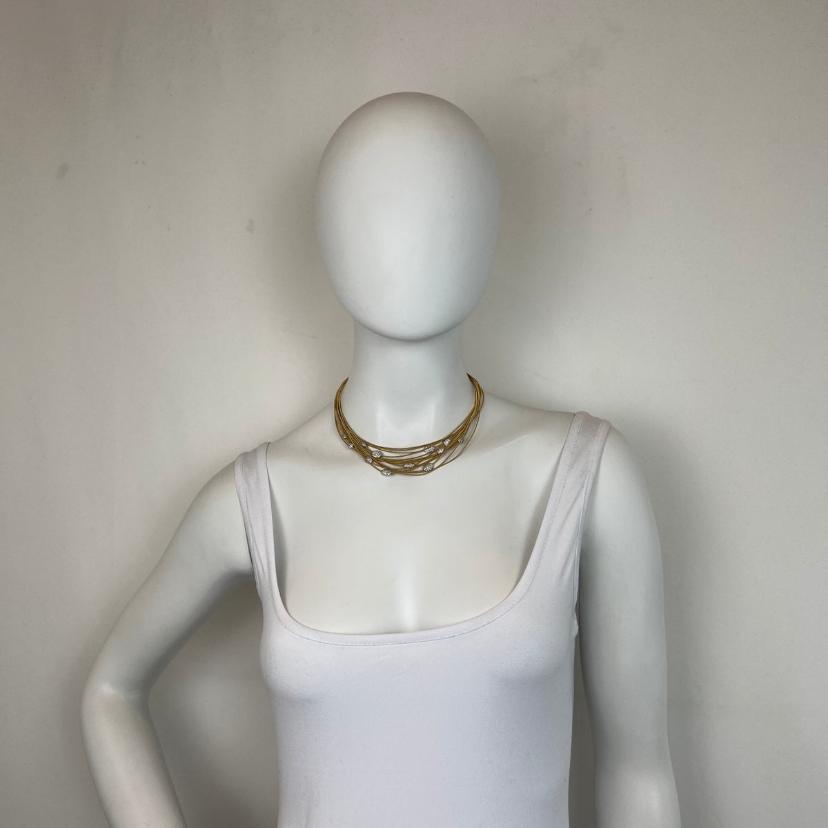 Marco Bicego 18K Gold 14 Strand 16.5" Diamond Station Necklace