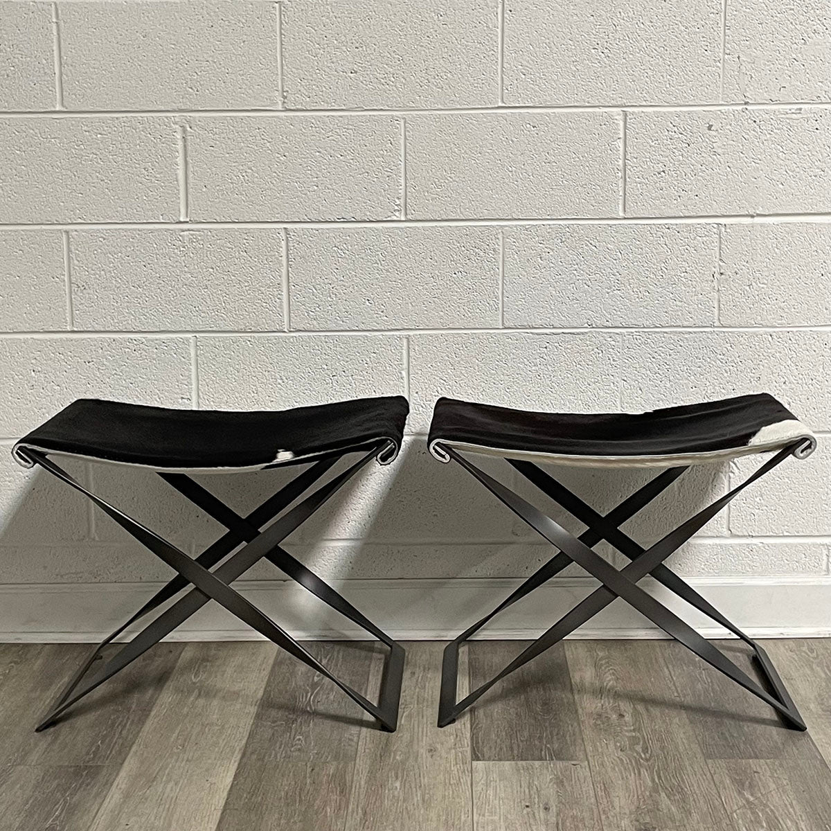 Pair of Pony Hair Benches