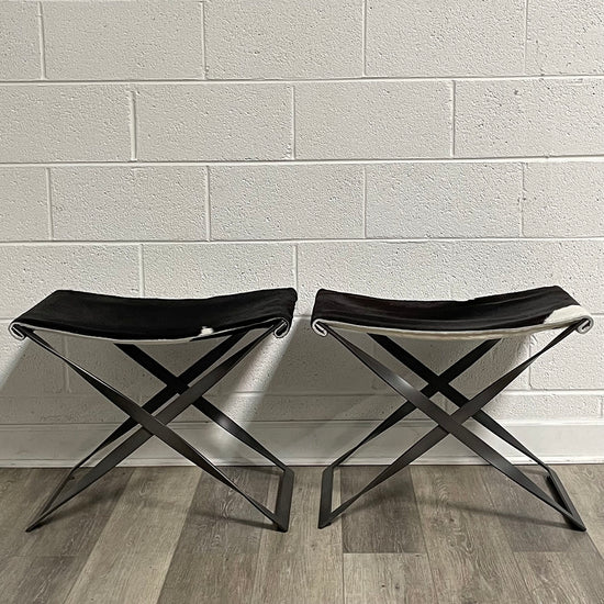 Pair of Pony Hair Benches