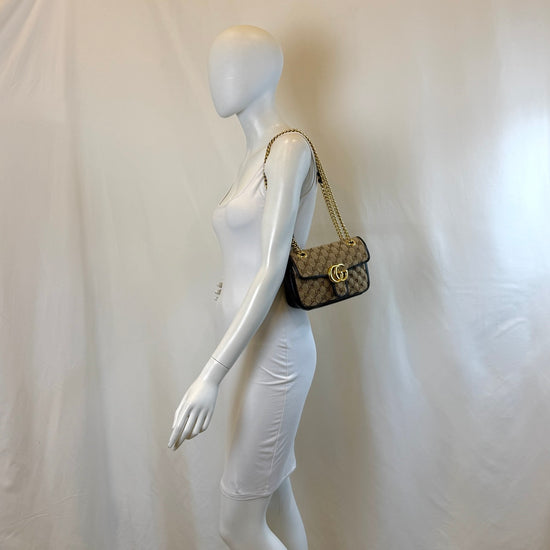 Gucci Monogram Matelasse Diagonal Marmont Shoulder Bag