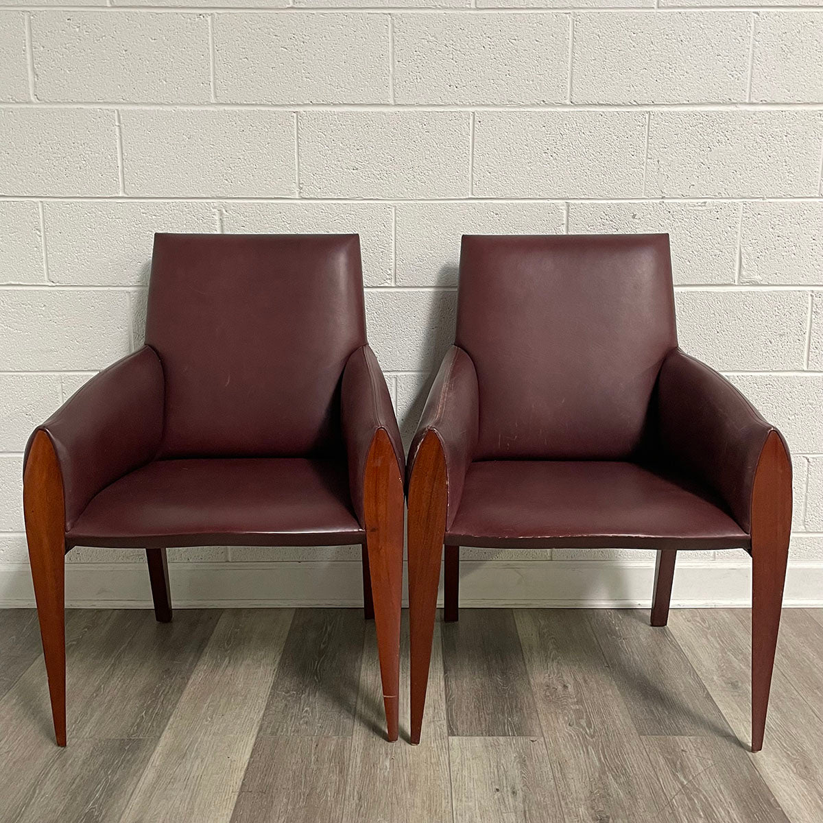 Dakota Jackson Pair Of Leather Accent Chairs