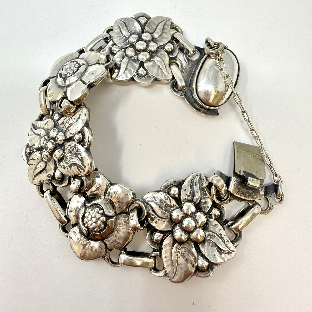 Vintage Floral Link  Bracelet