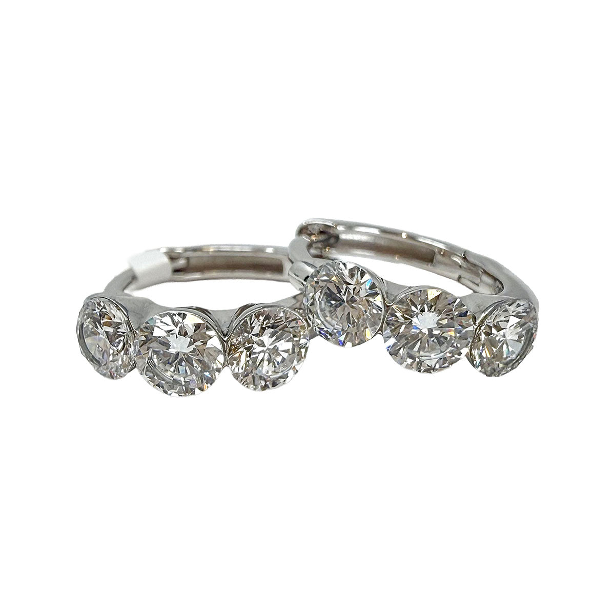 14K White Gold Lab Grown Diamond Hoop Earrings