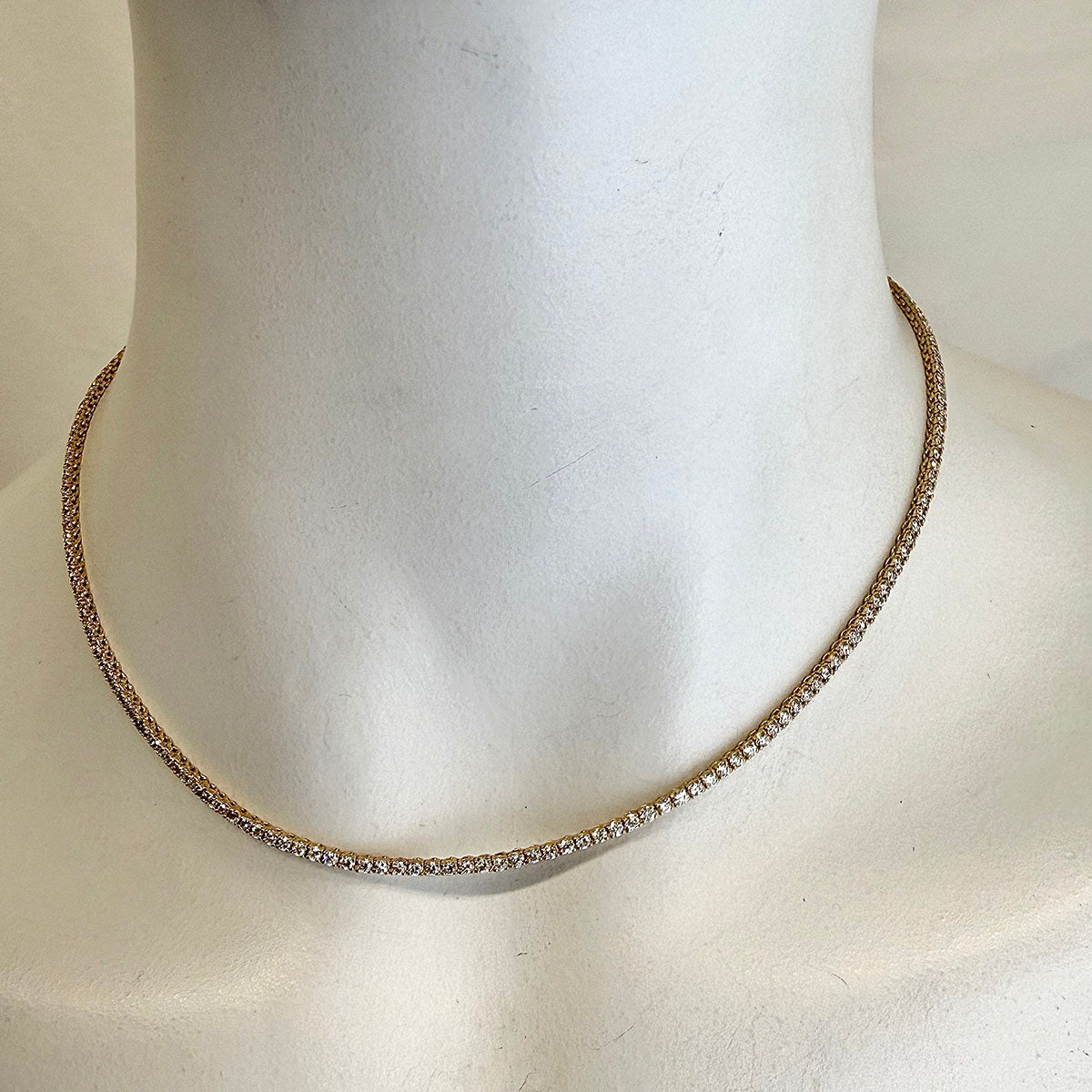 14K Yellow Gold 4.25 ct. Lab Grown Diamond Tennis Necklace