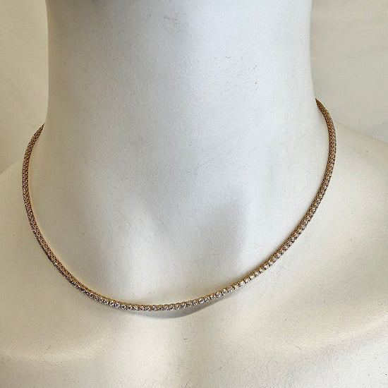 14K Yellow Gold 4.25 ct. Lab Grown Diamond Tennis Necklace