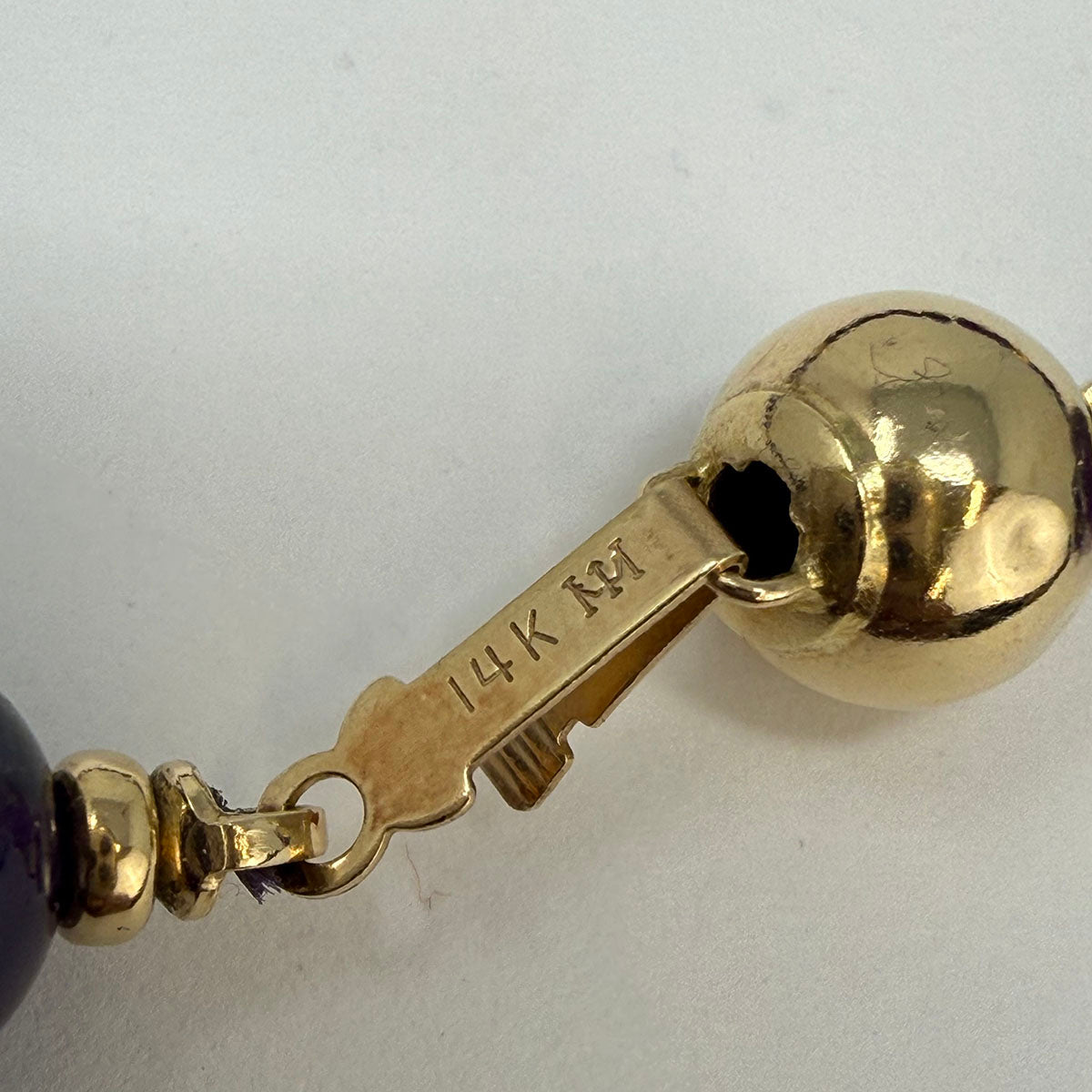Amethyst and 14K Gold Ball Necklace