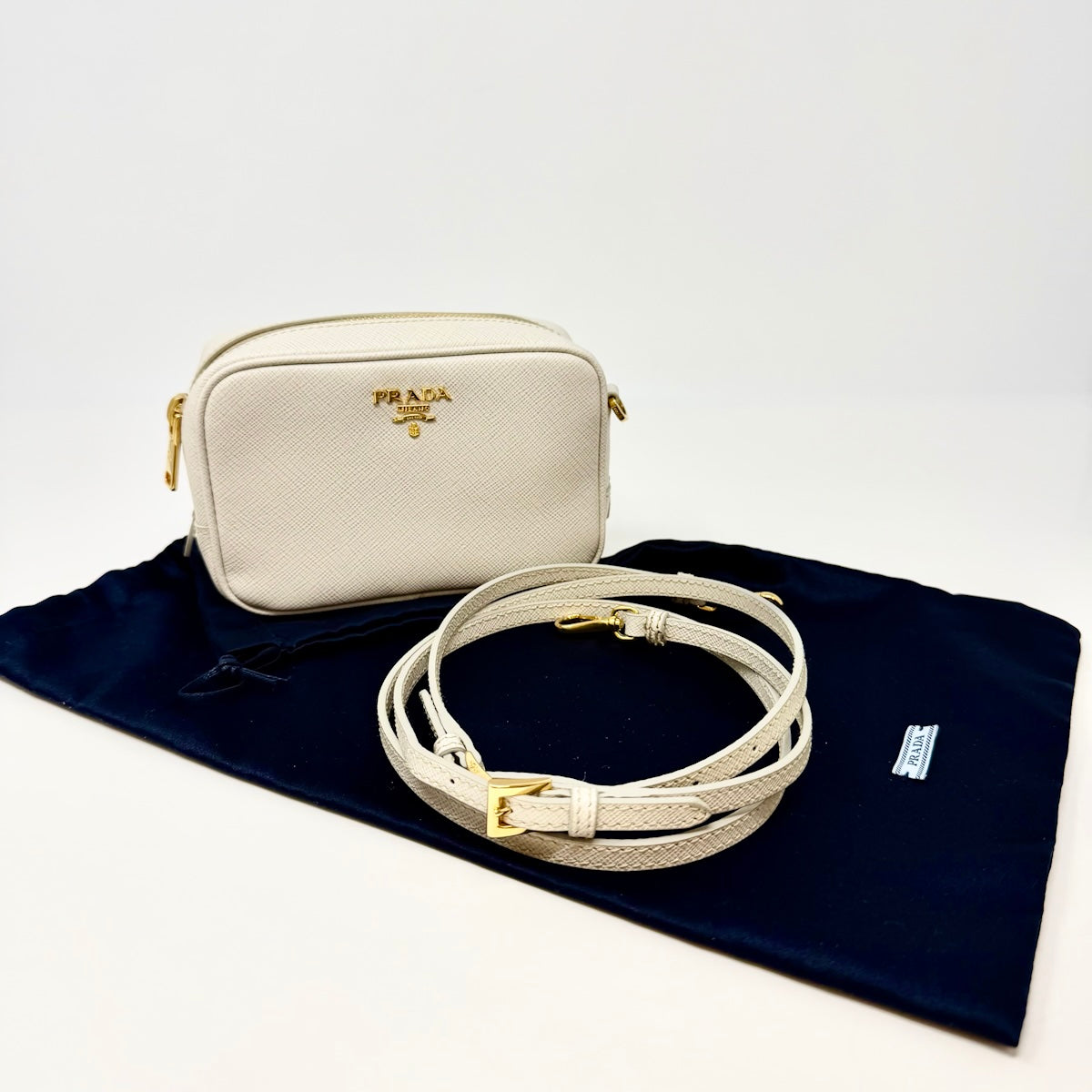 Prada Zip Leather Camera Bag