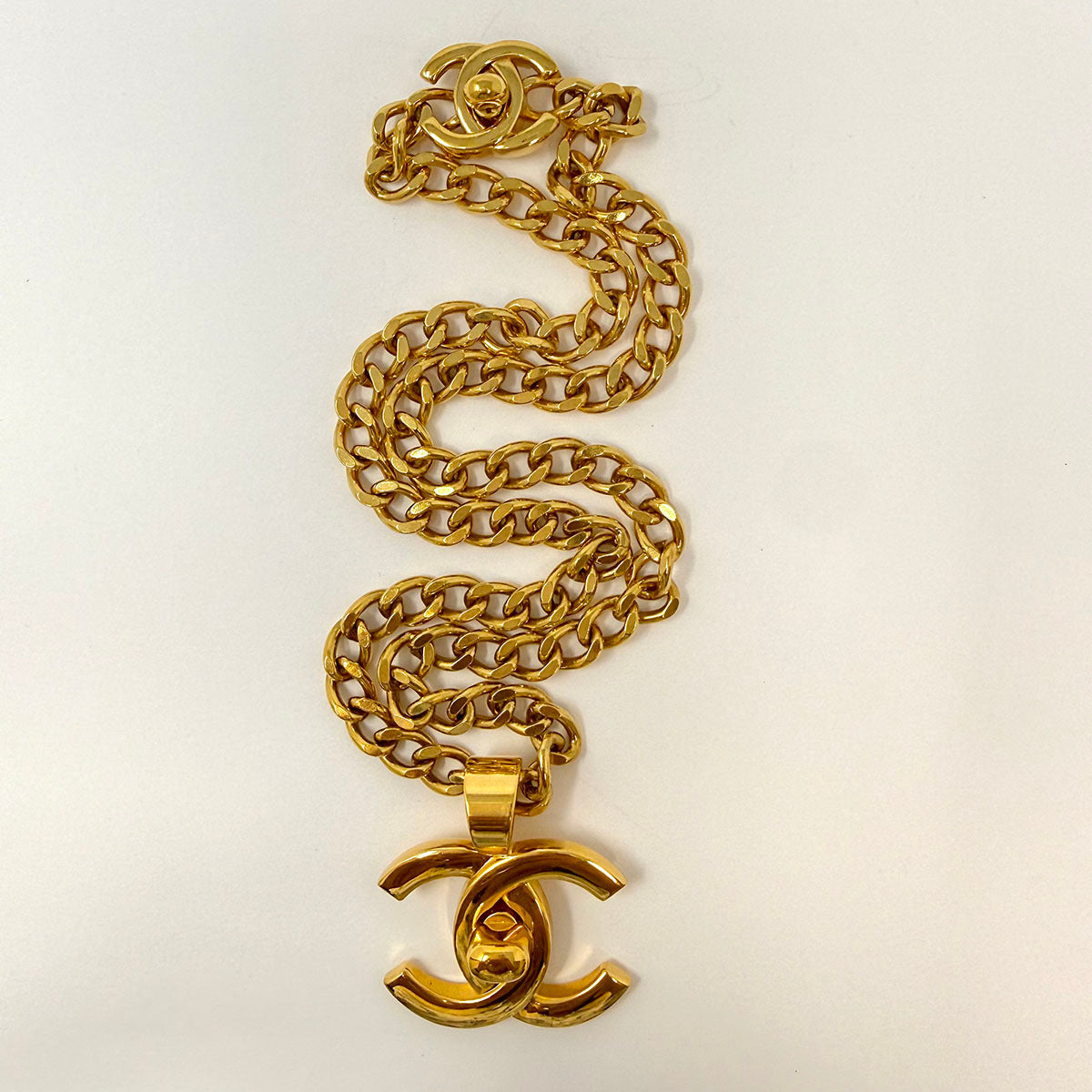 Chanel Vintage Turnlock CC Mark Necklace