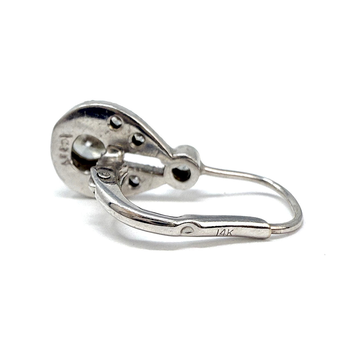 14K White Gold Diamond Drop Earrings