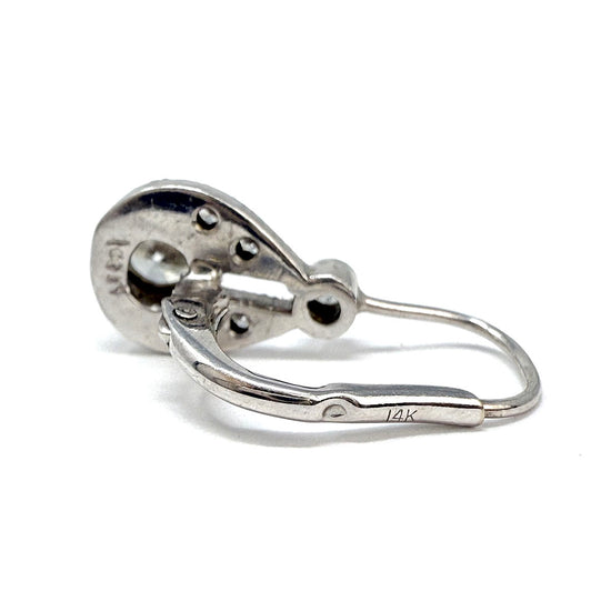 14K White Gold Diamond Drop Earrings