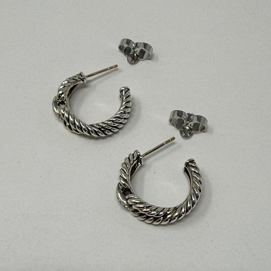 David Yurman Diamond Wellesley Hoop Earrings