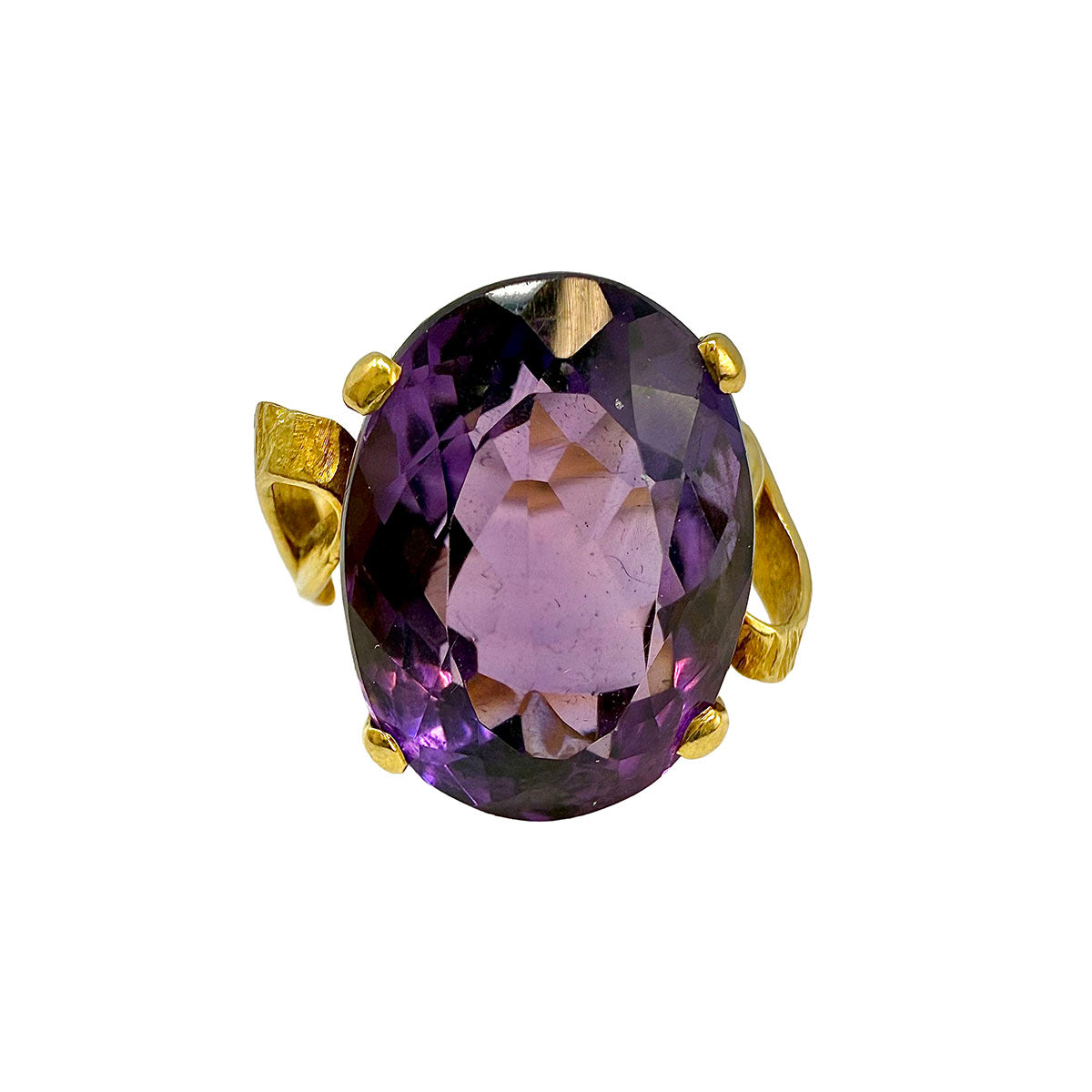 18K Gold Ring with Amethyst