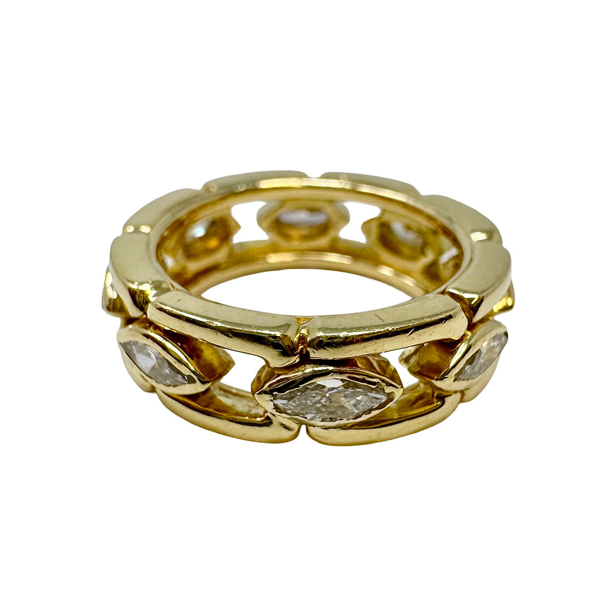 Montclare 18K Yellow  Ring with 8 Marquise Diamond