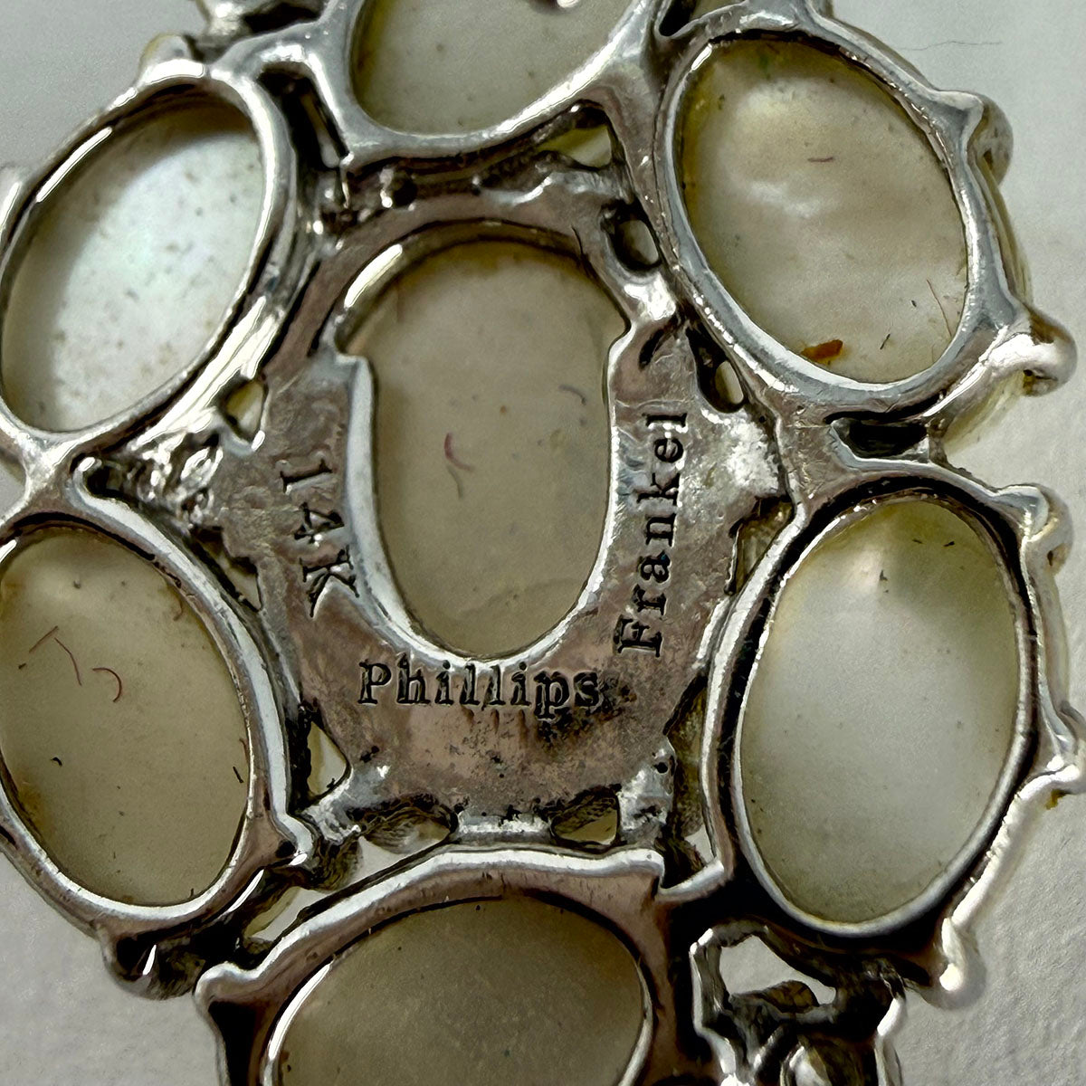 Phillips Frankel 14K White Gold Earrings with Moonstone and Diamonds