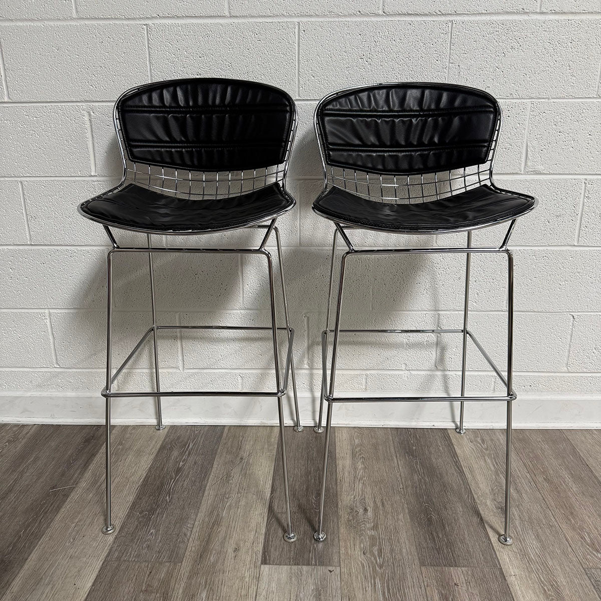 Pair of Bertoia Style Bar Stools