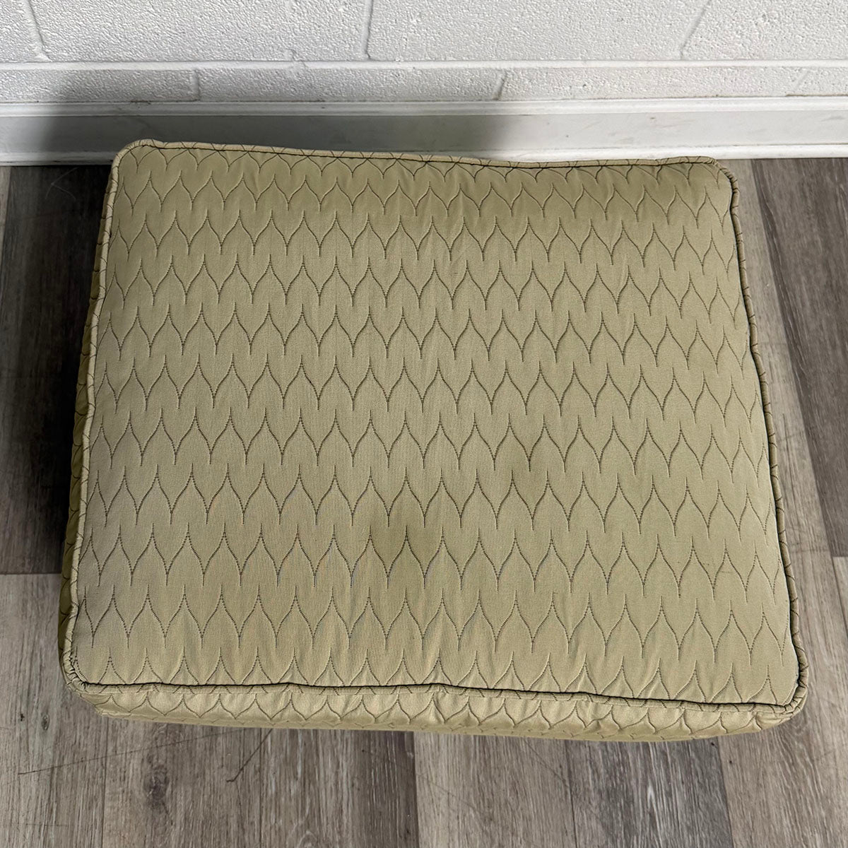 Beige Upholstered Armchair with Matching Ottoman