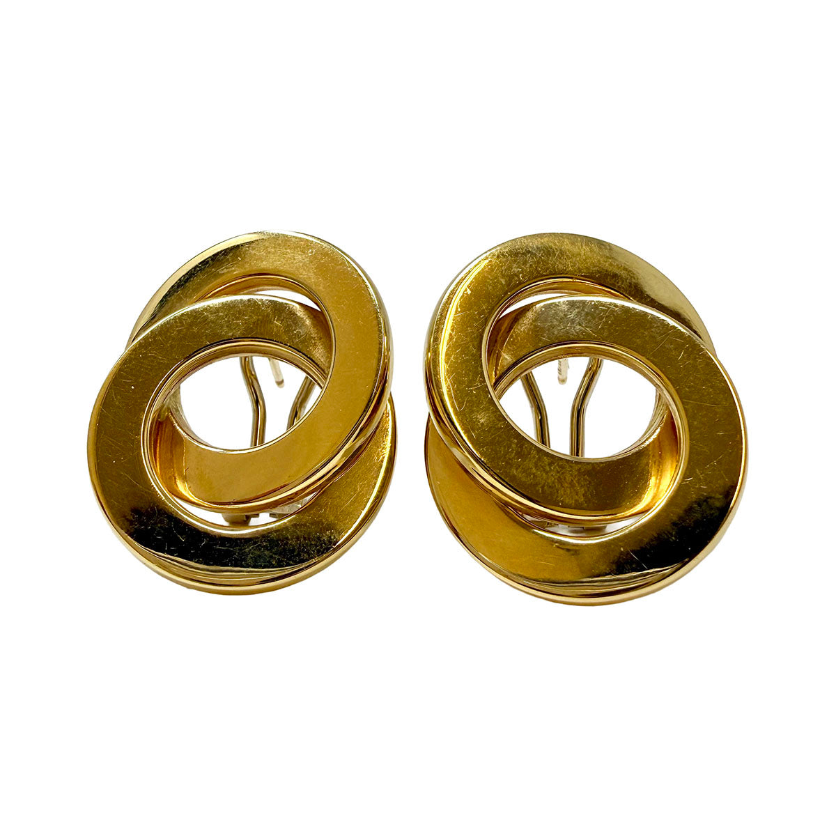 14K Gold Entwined Circle Earrings
