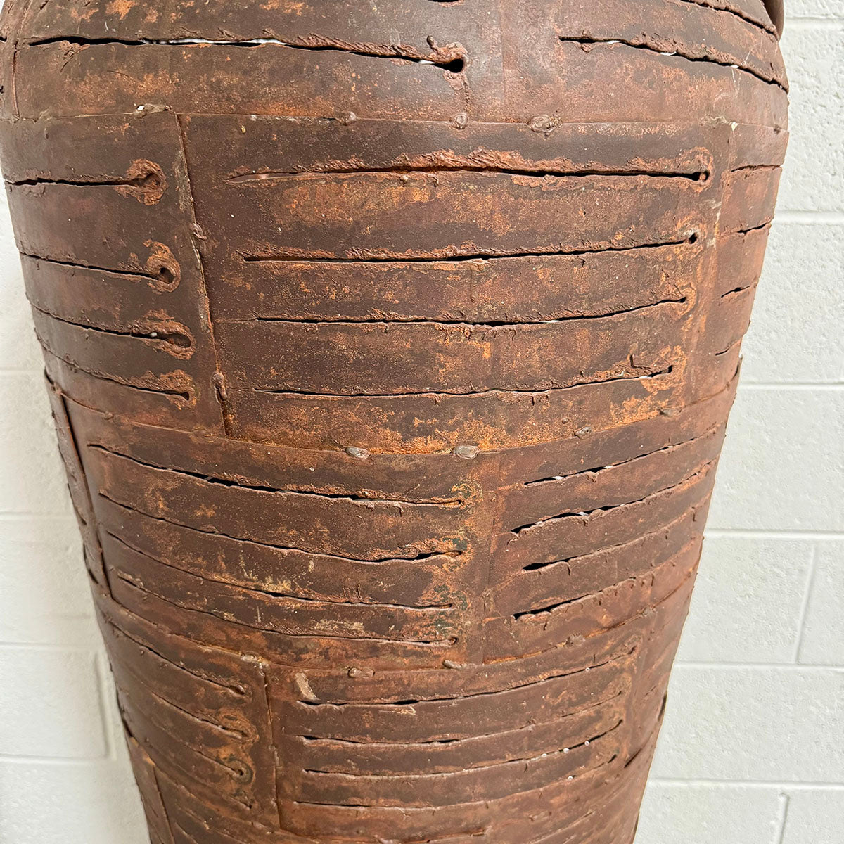 Large Latticework Metal Urn with 2 Handles
