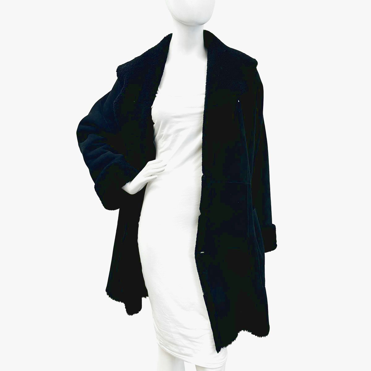 Eskandar Black Shearling Coat