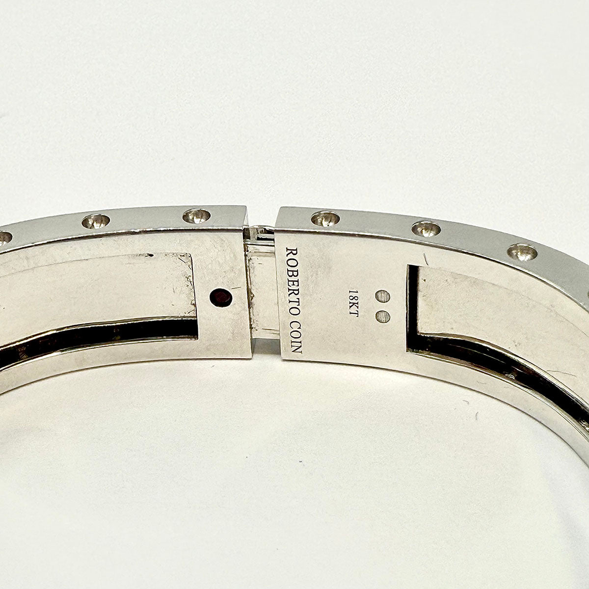 Roberto Coin Hinged 18K White Gold "Pois Moi" Bracelet with Diamond