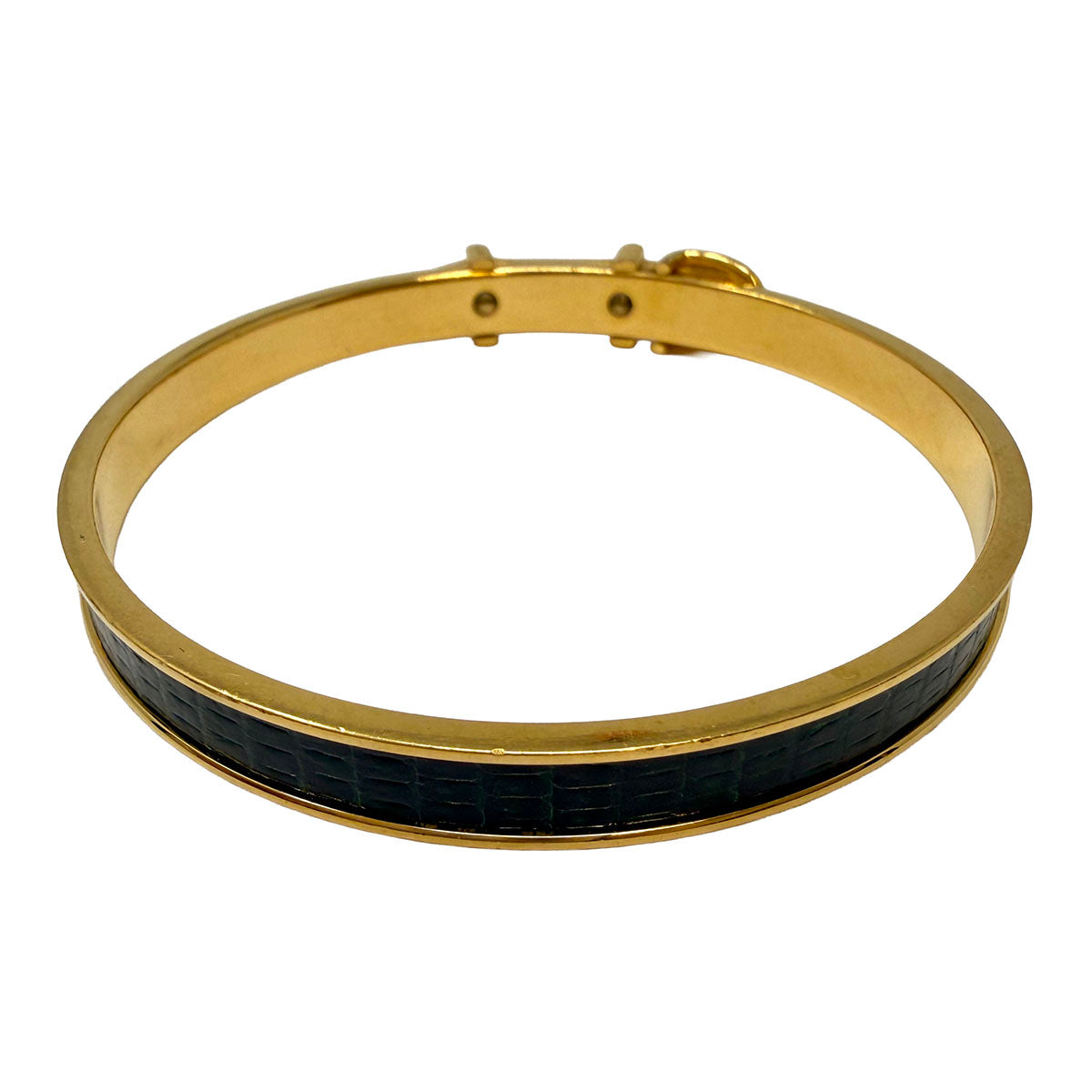 Hermes Narrow Lizard Bangle Bracelet