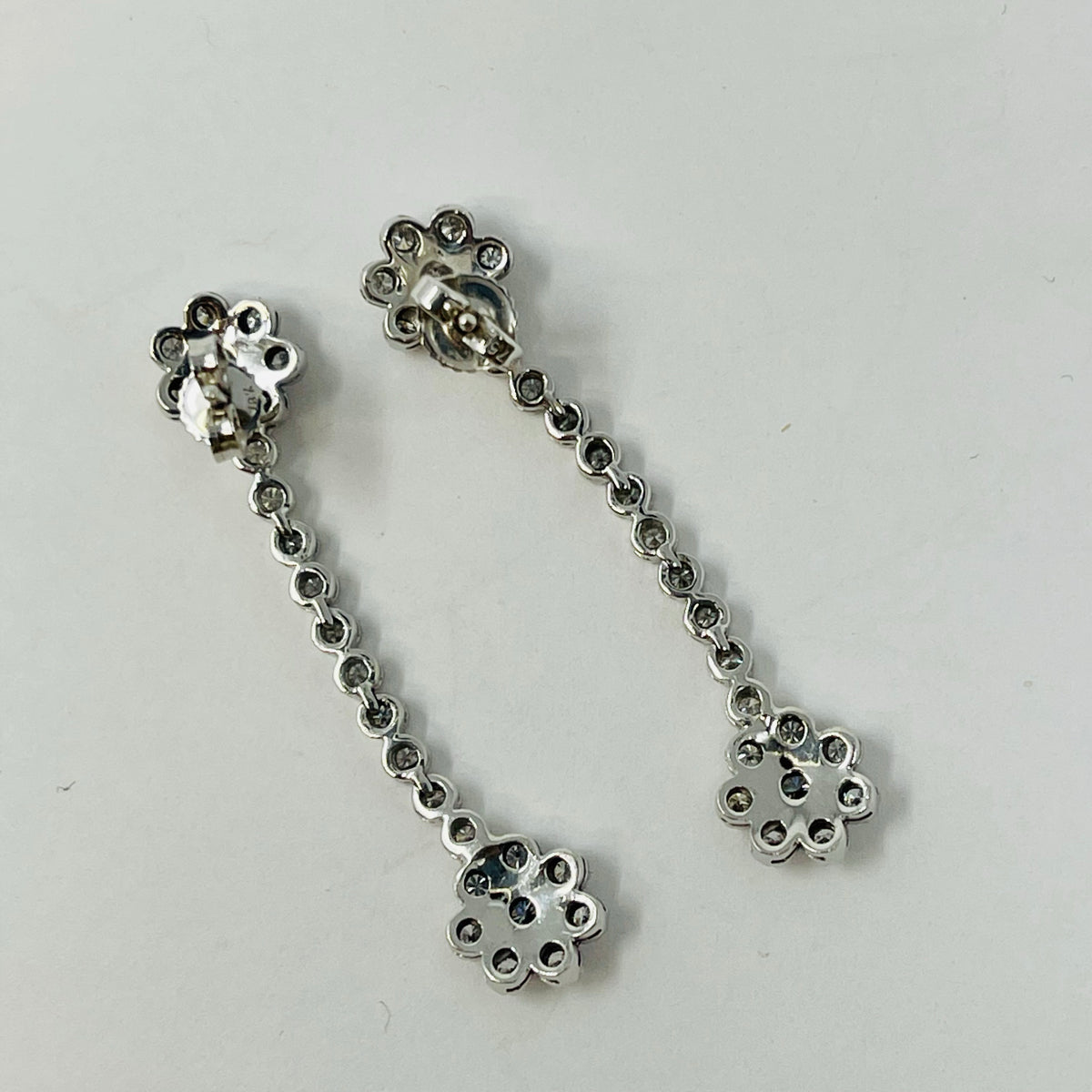 Damaso Martinez 18K White Gold Diamond Drop Earrings
