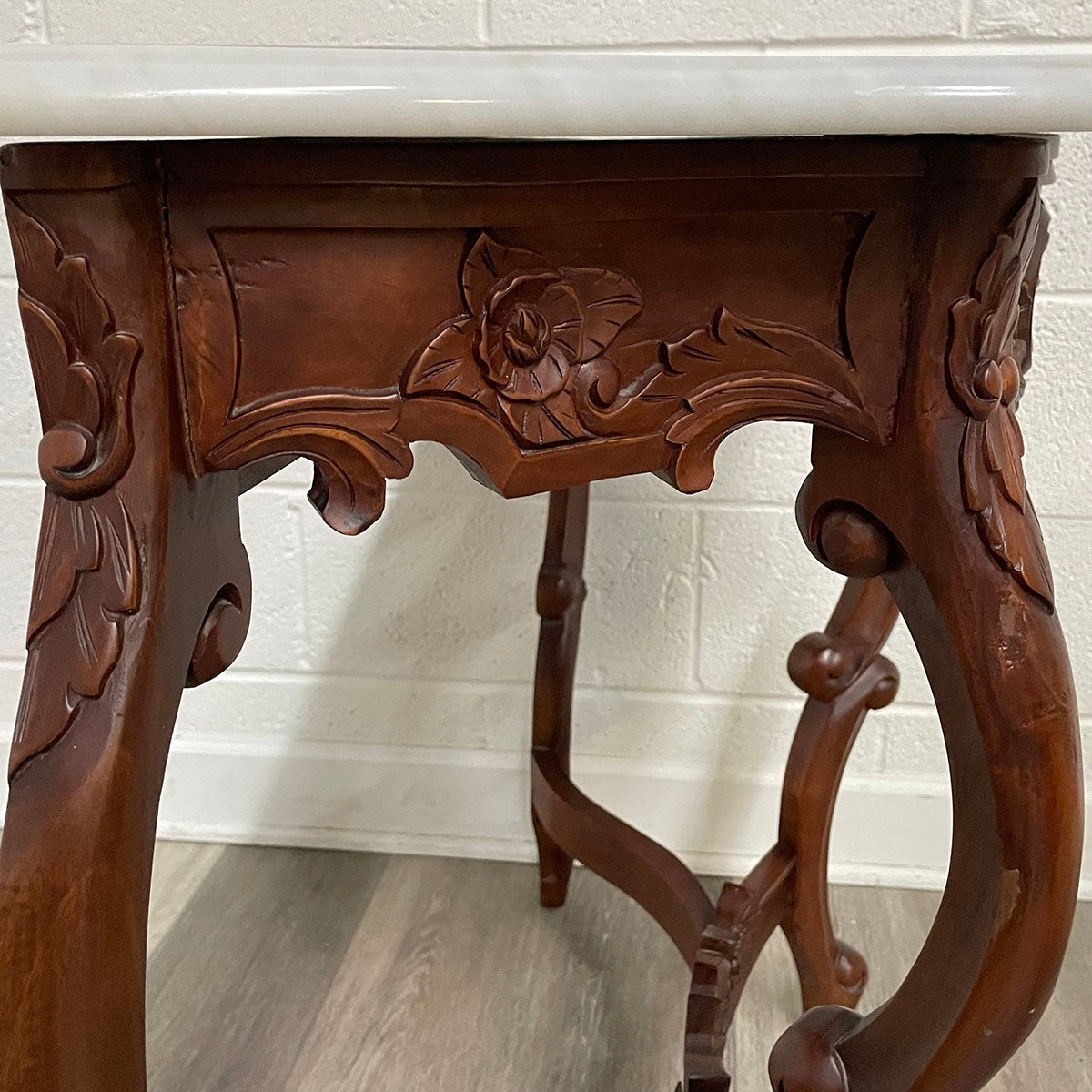 White Marble Top Console