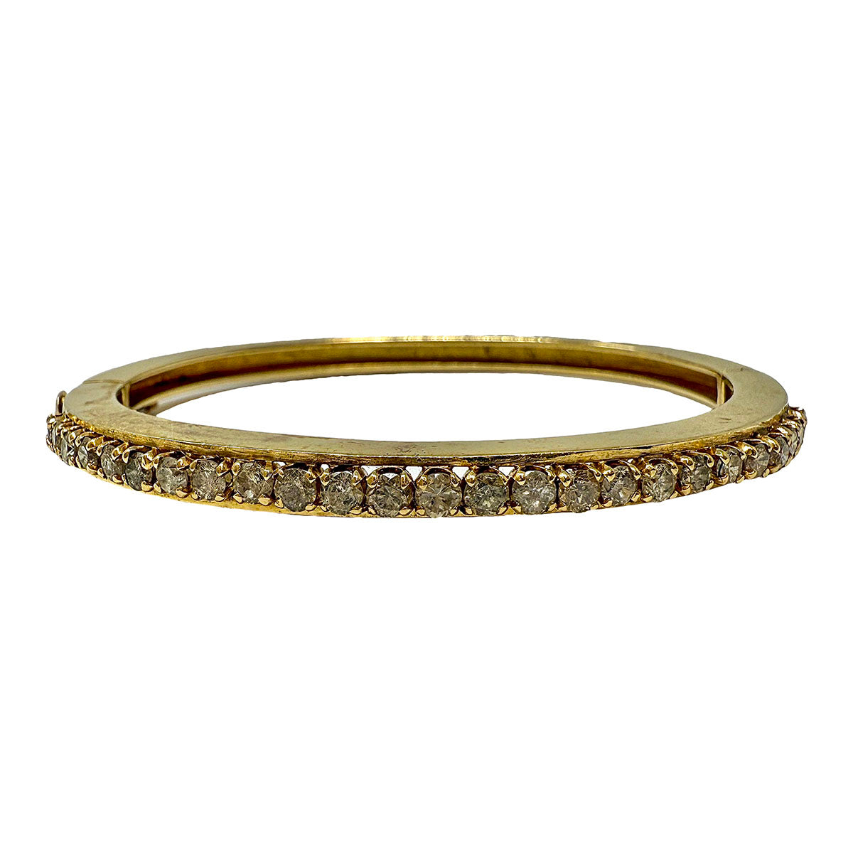 14K Gold Hinged Bracelet with 25 Diamond