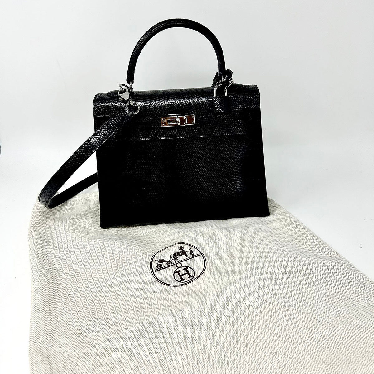 Hermes Lizard Kelly Handle Bag