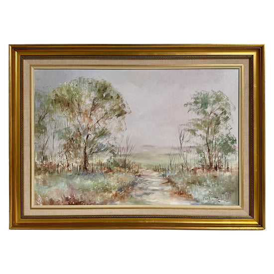 "Country Path in  Springtime" Painting Signed