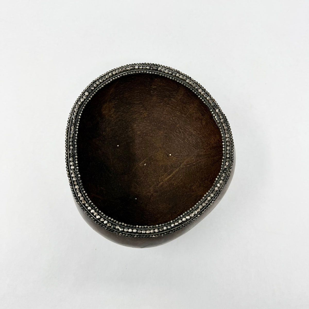 Coconut Bowl with Beaded Rim and Feet