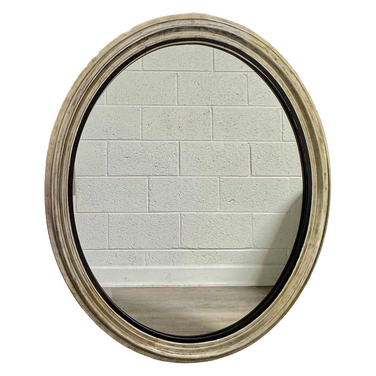Oval Wall Mirror with Gilded Frame