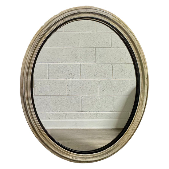 Oval Wall Mirror with Gilded Frame